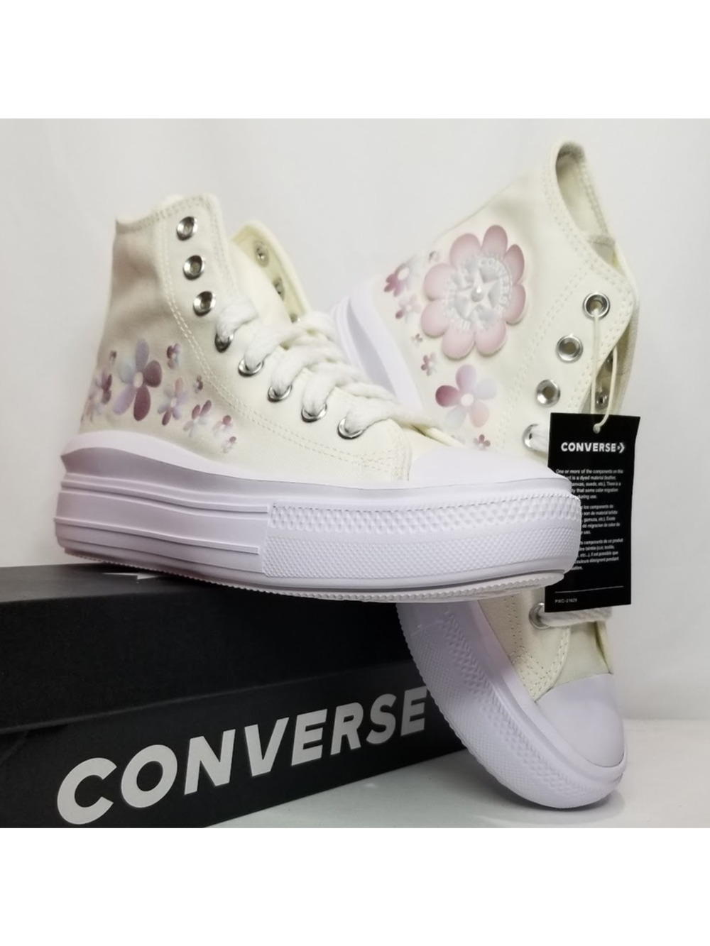 Converse Women CTAS Move Gradient Flowers Lift Hi Tops Size 8.5 A14270C NWT